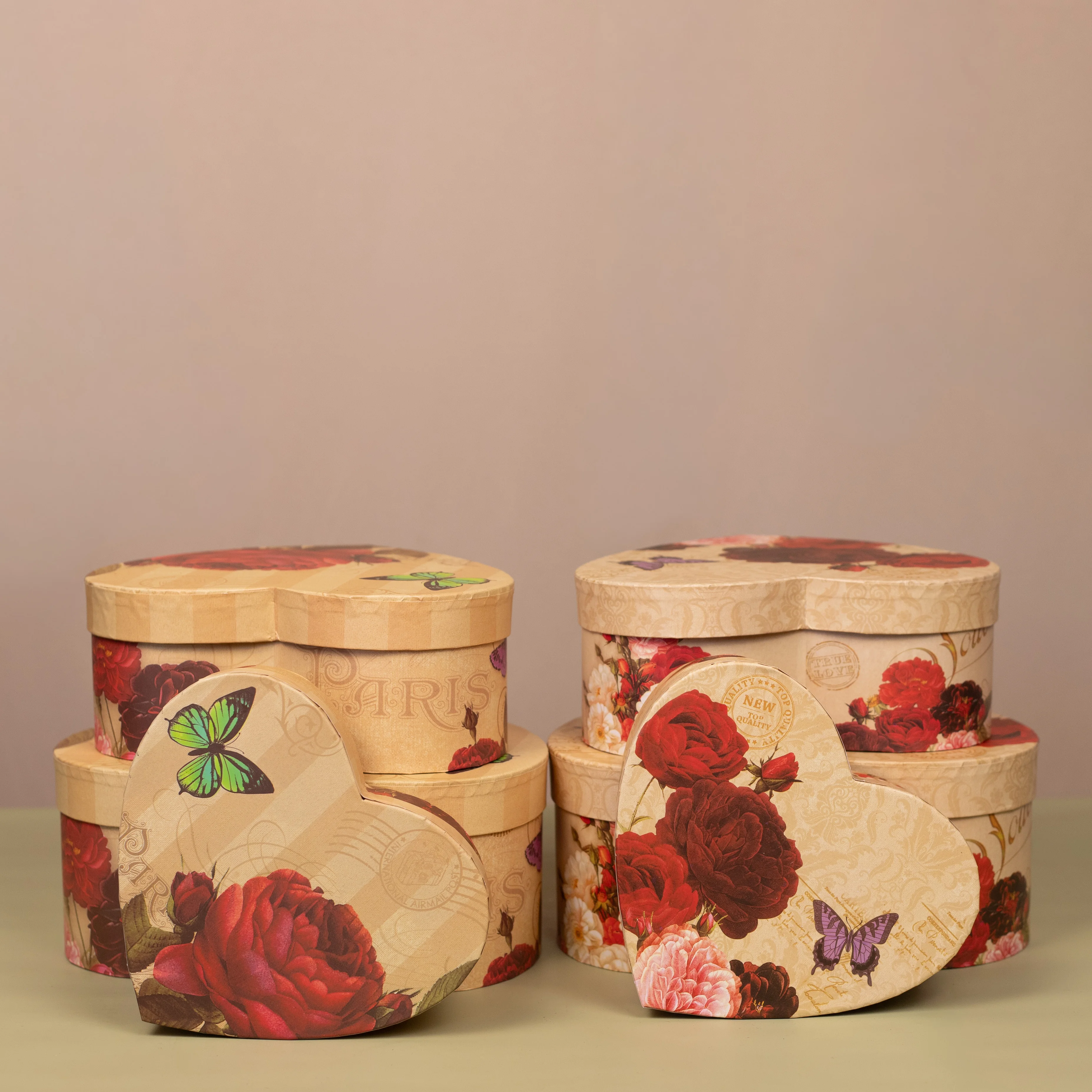 Srdcový flowerbox vintage s ružami